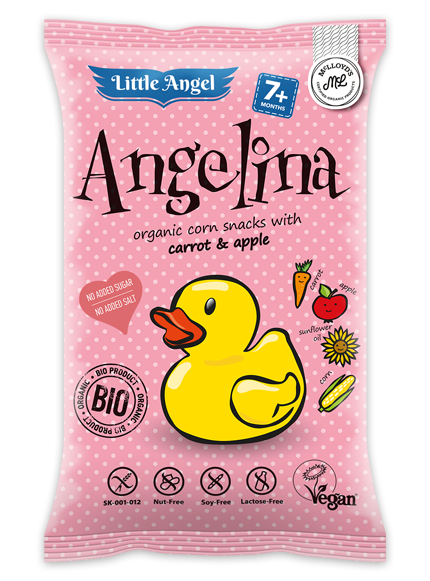 Little Angel Angelina 🥕🍎 Organic Corn Snack - Carrot & Apple