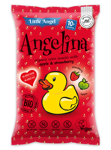 Little Angel Angelina 🍎🍓 Organic Corn Snack - Apple & Strawberry