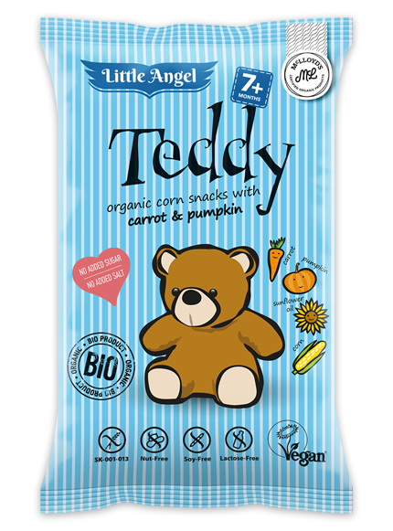 Little Angel Teddy 🥕🎃 Organic Corn Snack - Carrot & Pumpkin