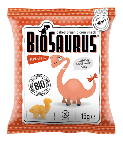 Biosaurus Ketchup 🍅 Baked Organic Corn Snack