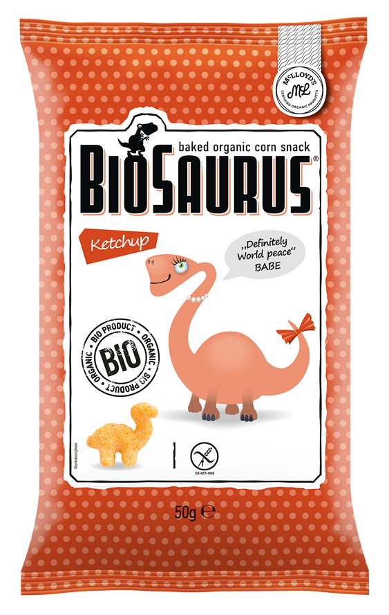 Biosaurus Ketchup 🍅 Baked Organic Corn Snack