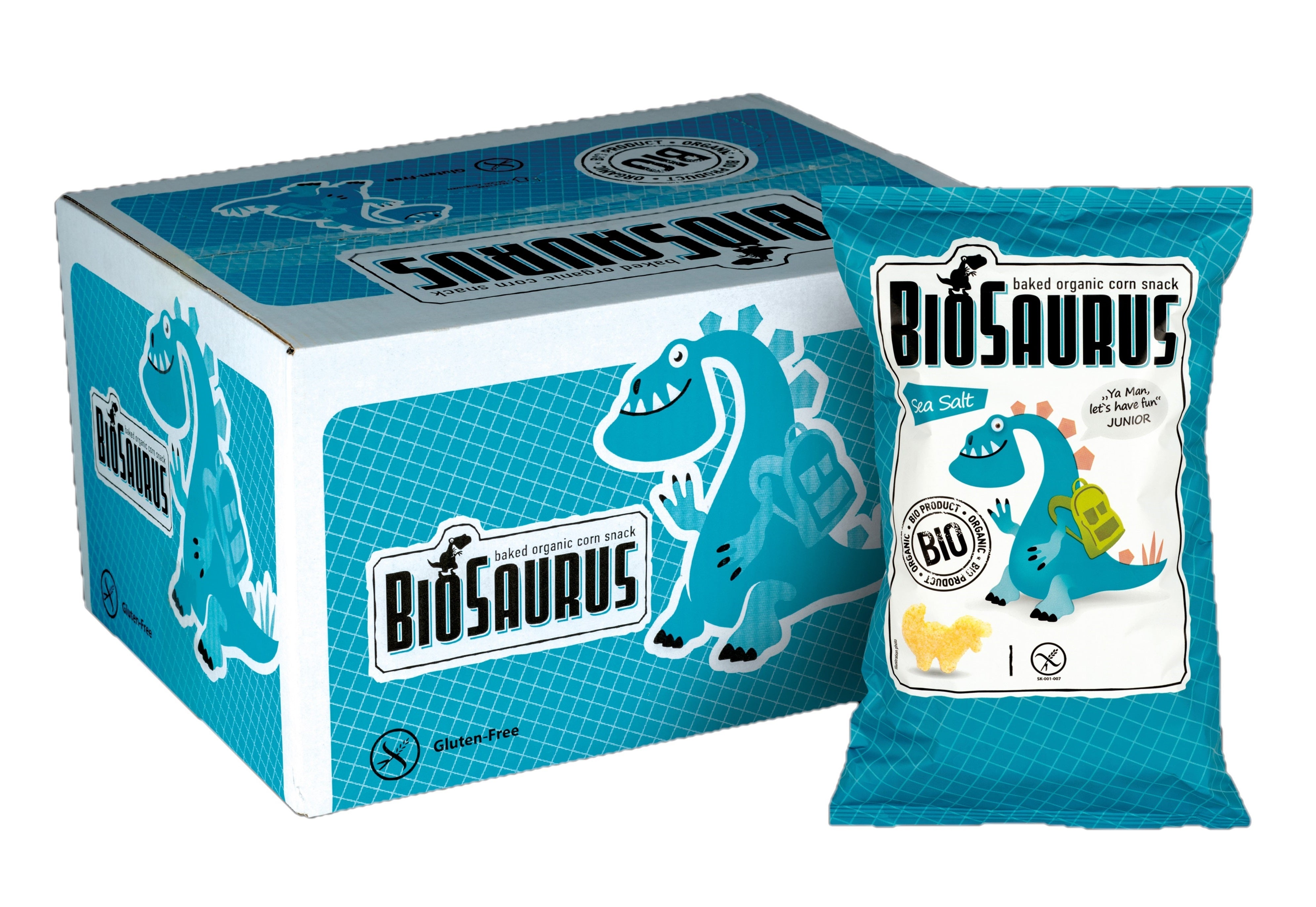 Biosaurus Mořská Sůl 🧂 Pečená Organická Kukuřičná Svačina
